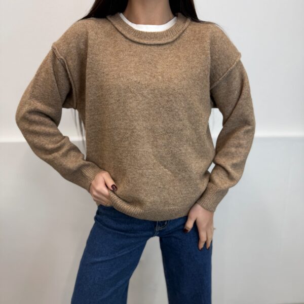 Universalus jaukus megztinis Taupe