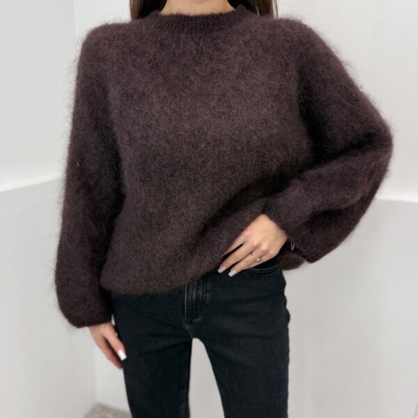 Rudos spalvos megztinis 80% Kid Mohair