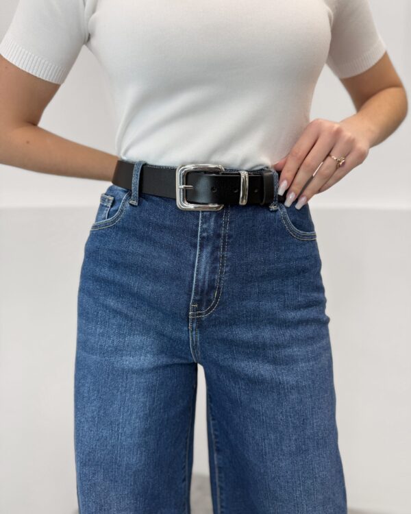 Natūralios odos juodas diržas sidabro spalvos sagtis LOIA