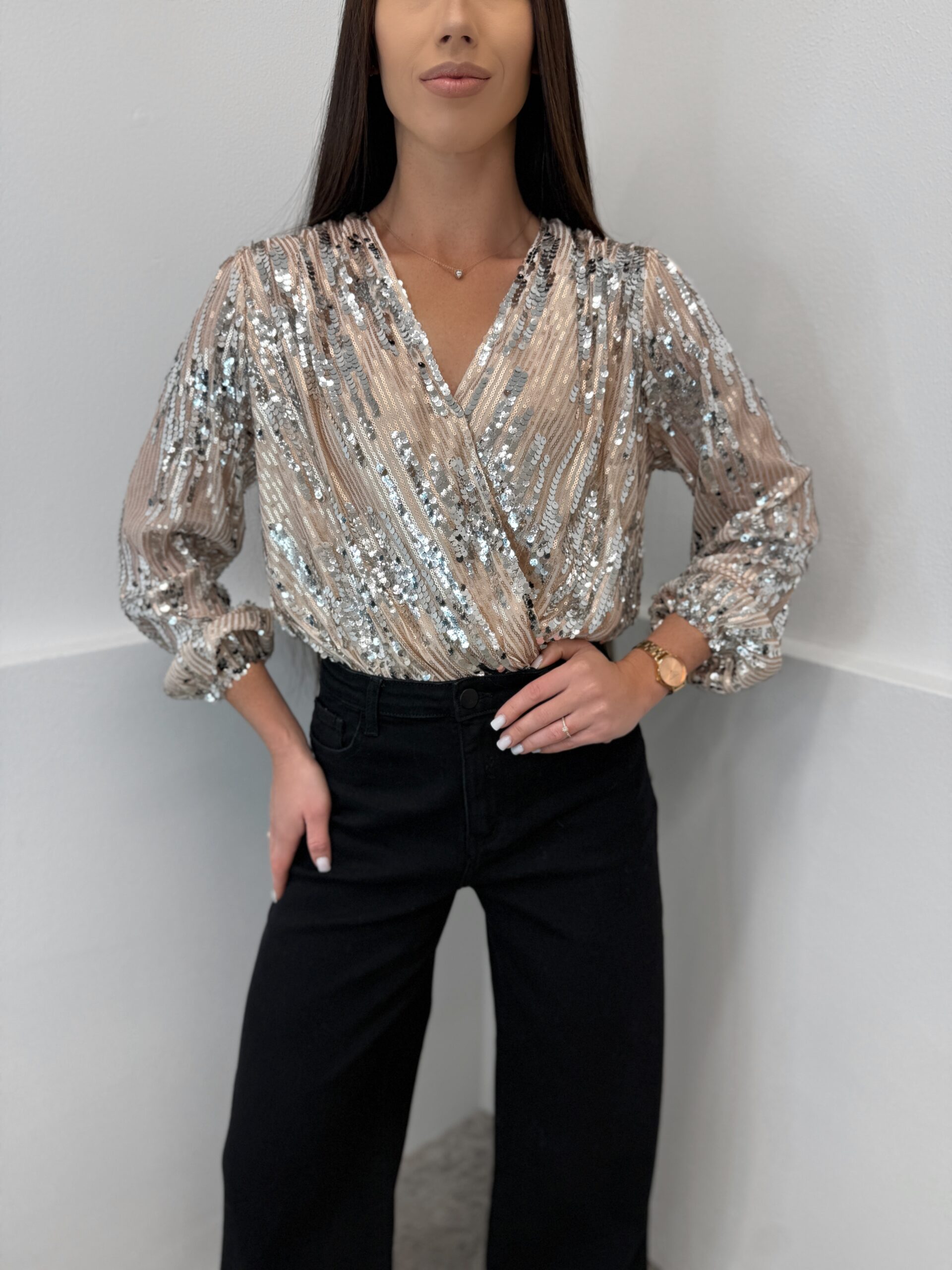 Žėrintis bodis Beige