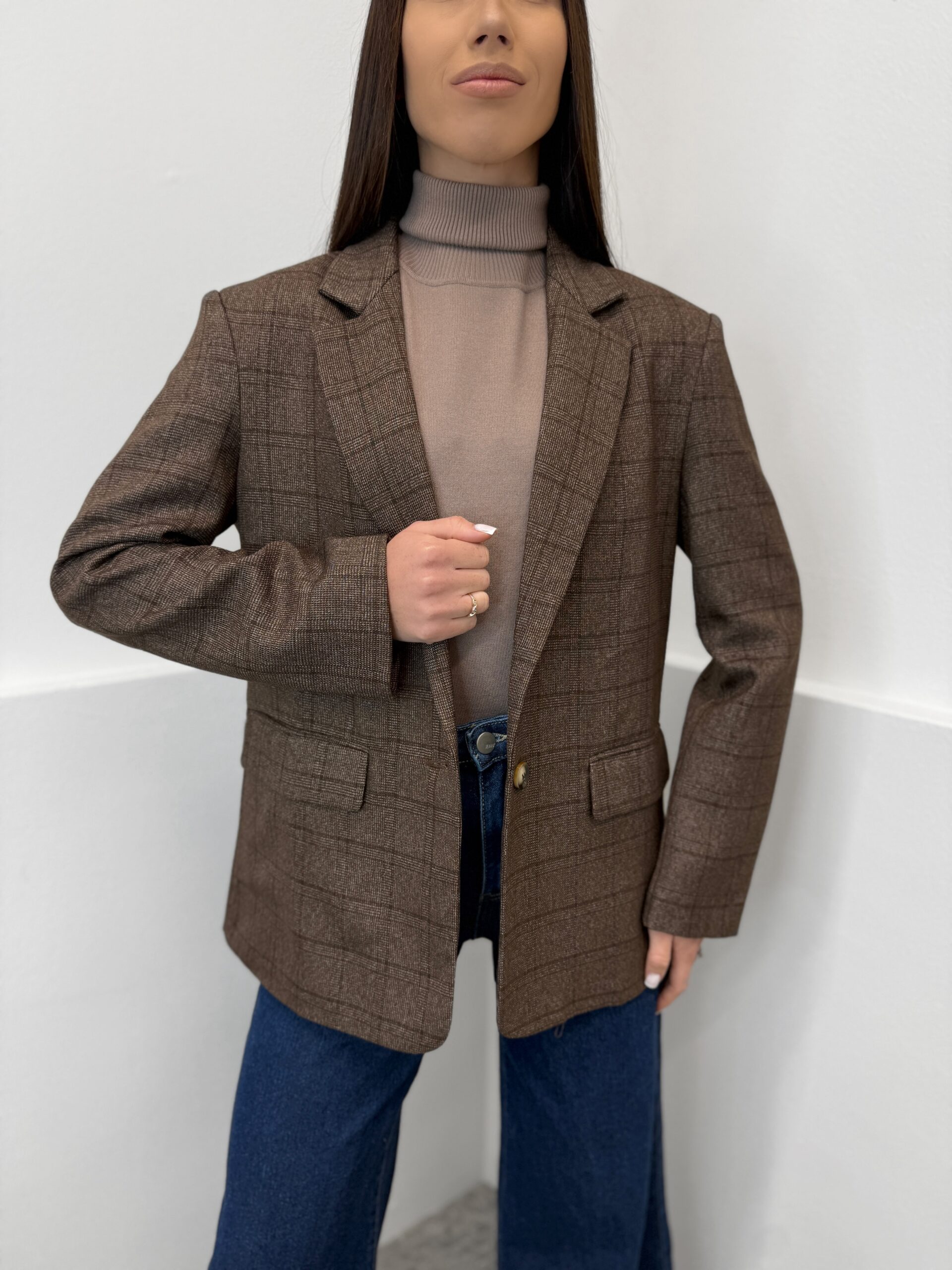 Klasikinis rudas švarkas Choco - Image 3