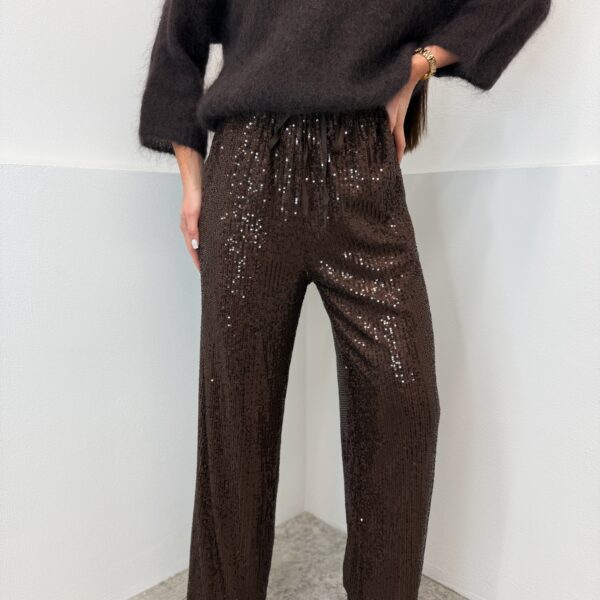 Žėrinčios kelnės Rudos