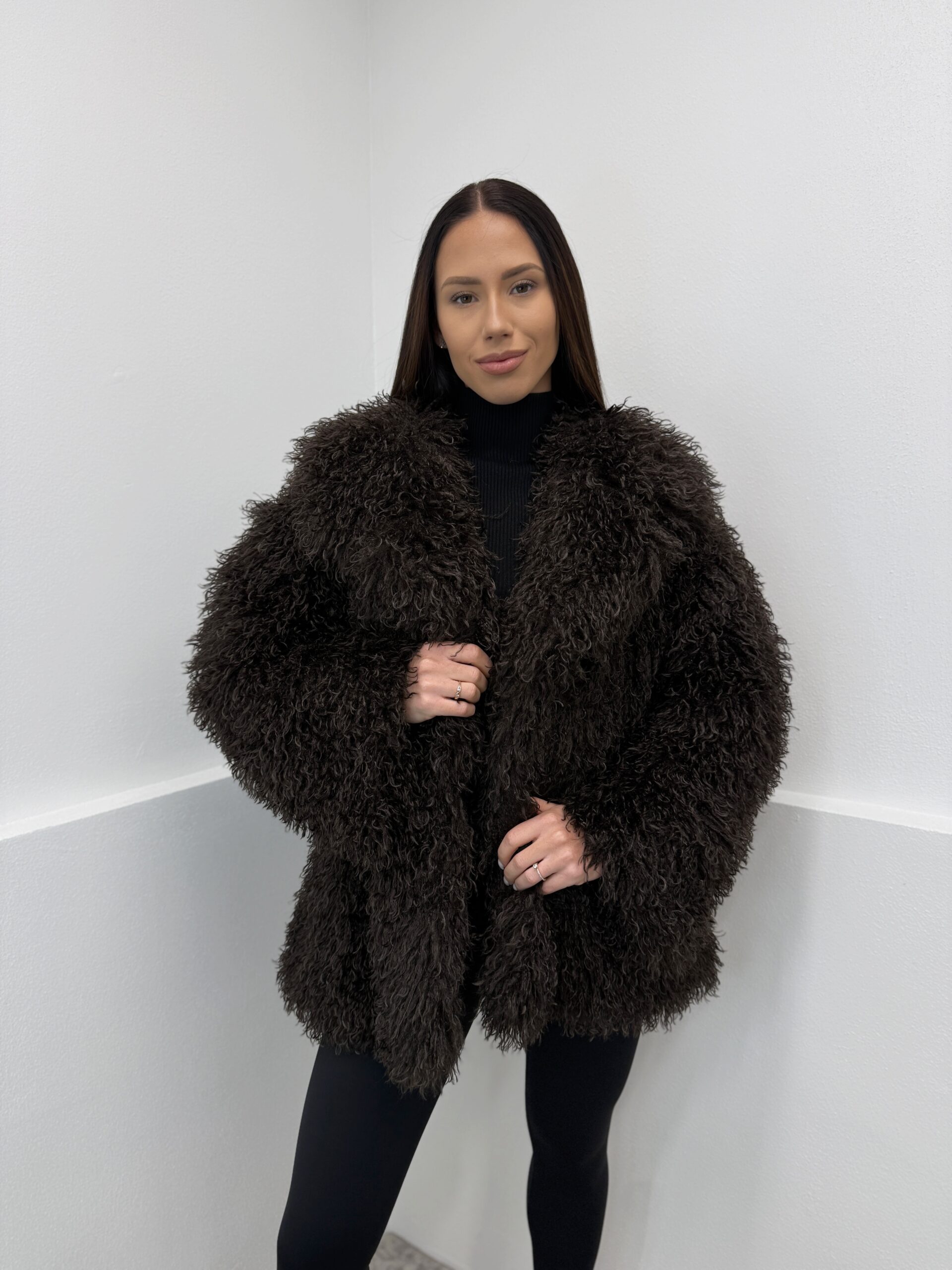 Šokoladiniai kailiniai PREMIUM kokybė