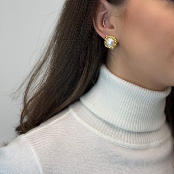 Auskarai Gold su perlais