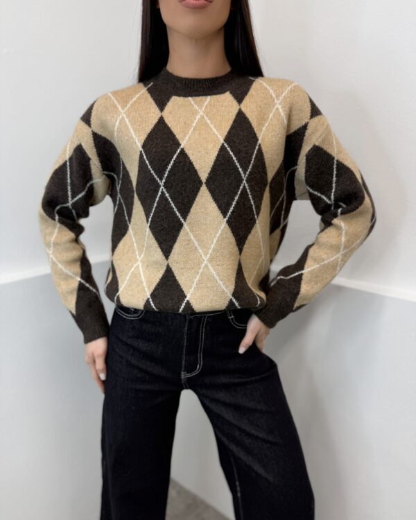 Universalus megztinis su rombais Rudas