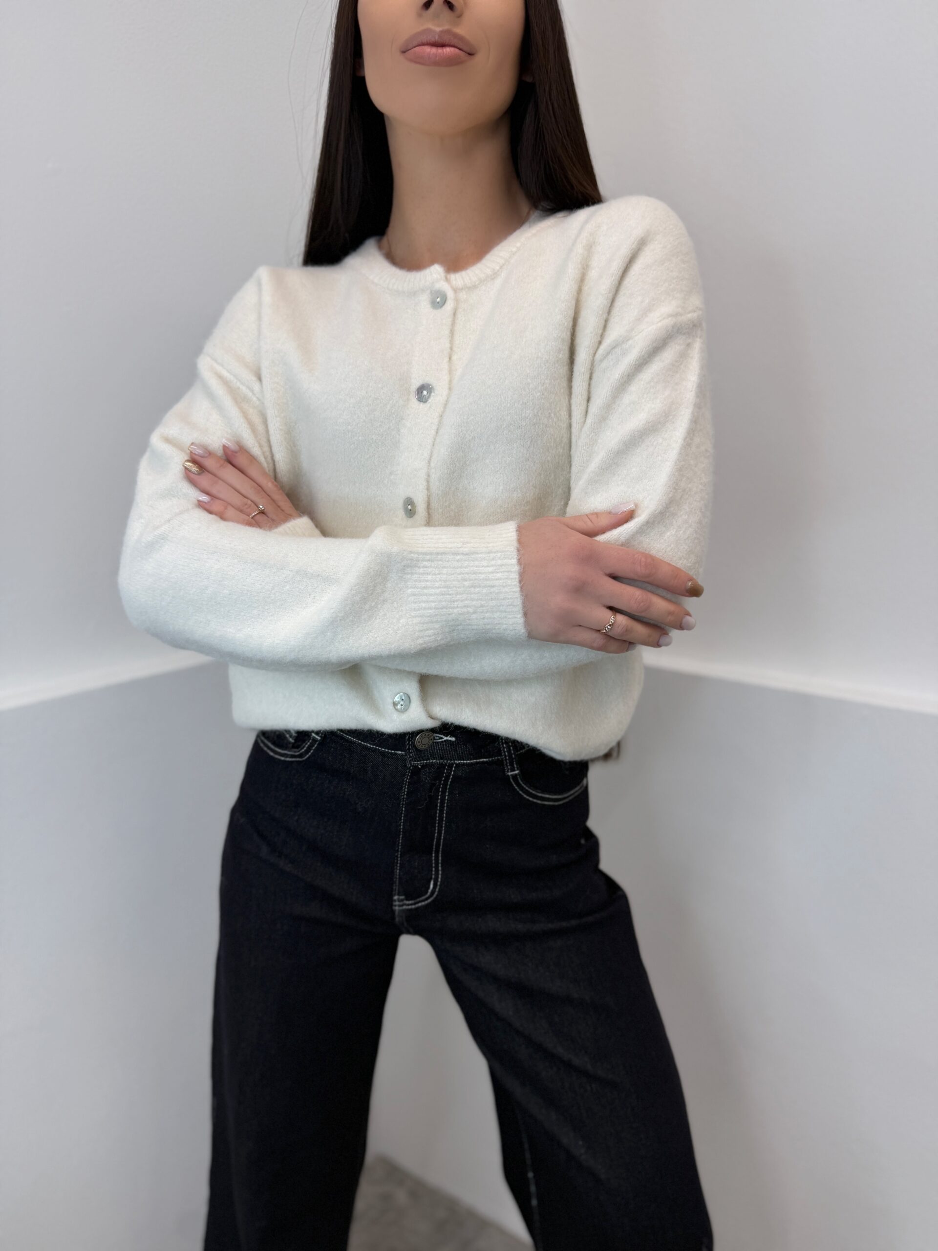 Beige susagstomas megztinis - Image 3