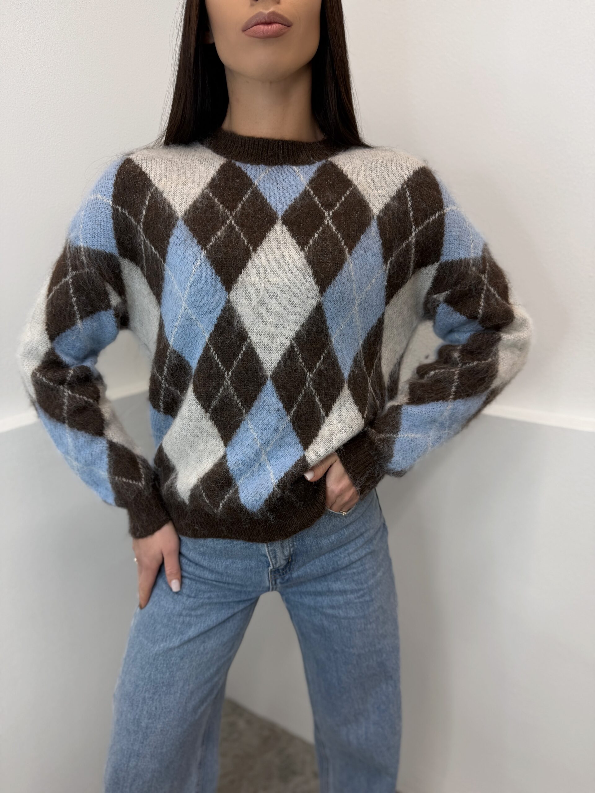 Megztinis su rombais mėlynais - Image 2