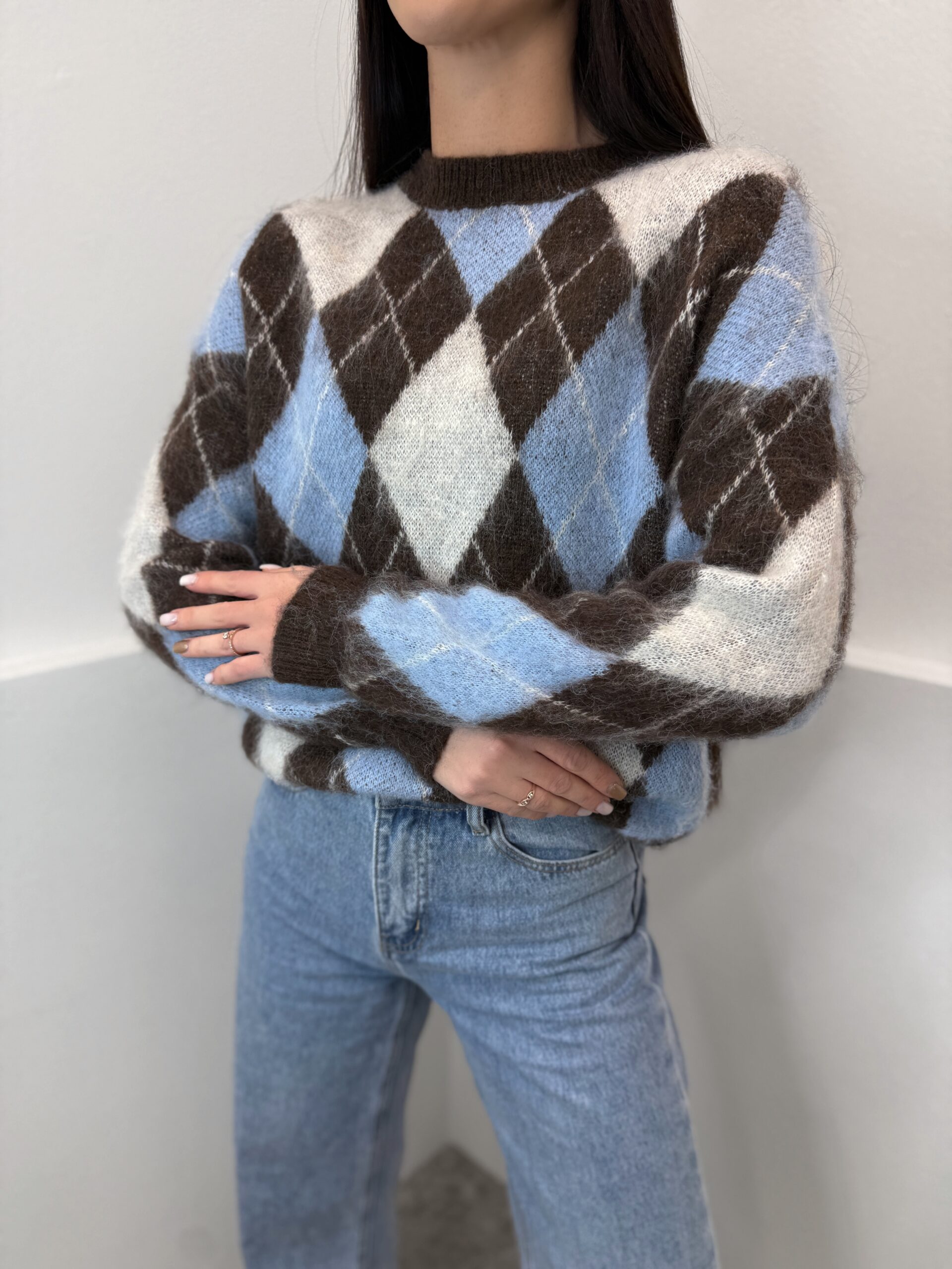 Megztinis su rombais mėlynais - Image 3