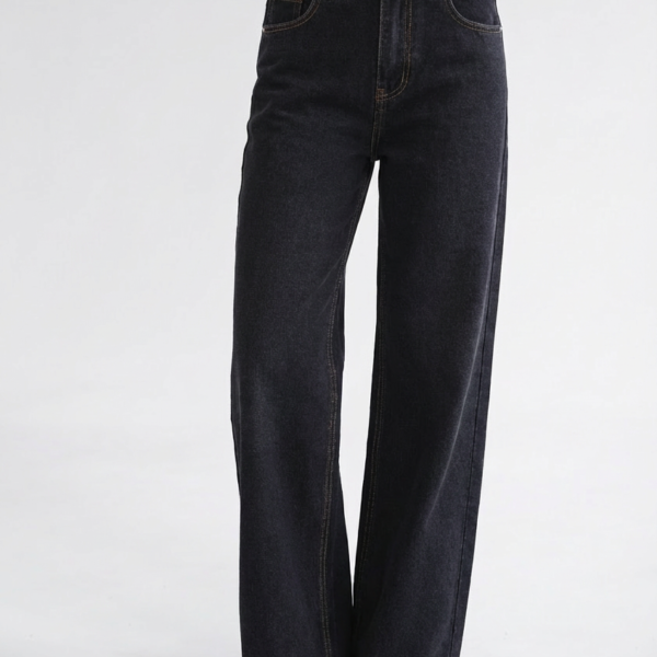 Wide leg juodi džinsai aukštas liemuo