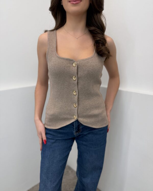 Liemenė su kriauklėmis Taupė