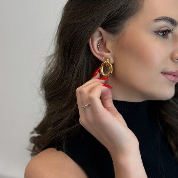 Apvalūs auskarai Gold LILI