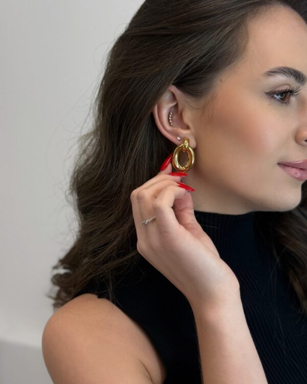 Apvalūs auskarai Gold LILI