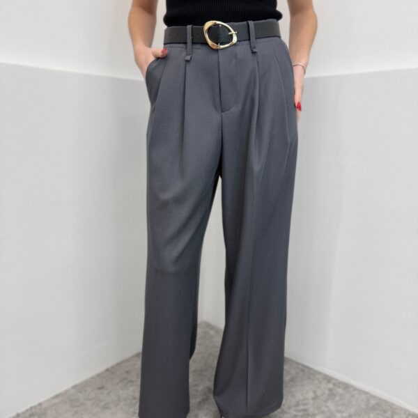 Klasikinės kelnės su diržu Grey