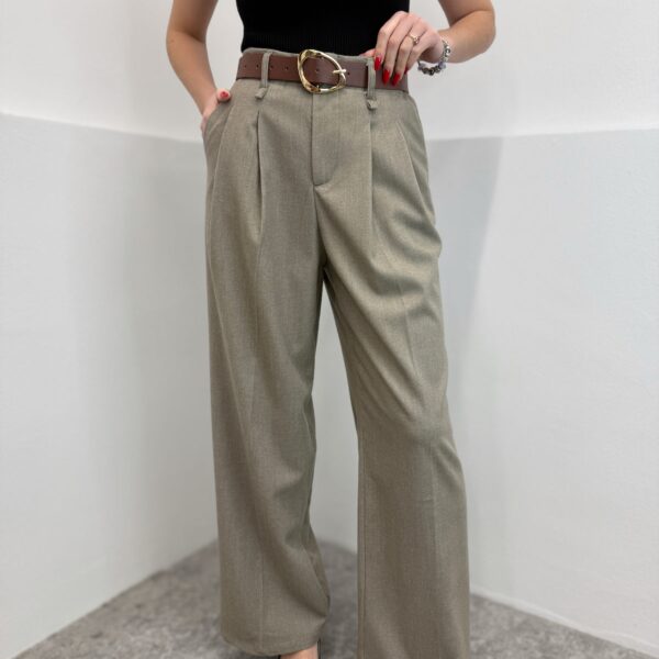 Klasikinės kelnės su diržu Taupe