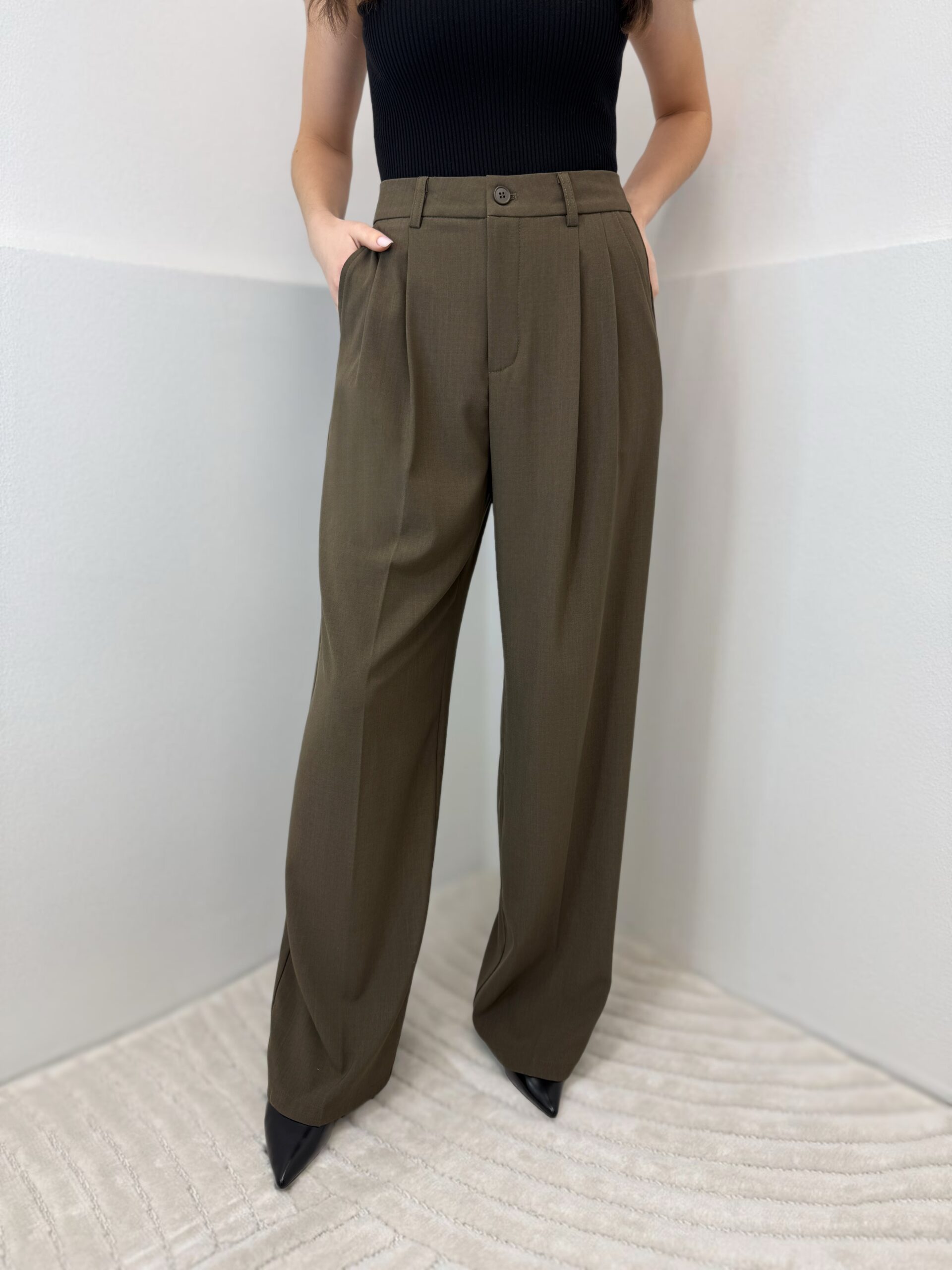 Klasikinės kelnės Brown Sofia