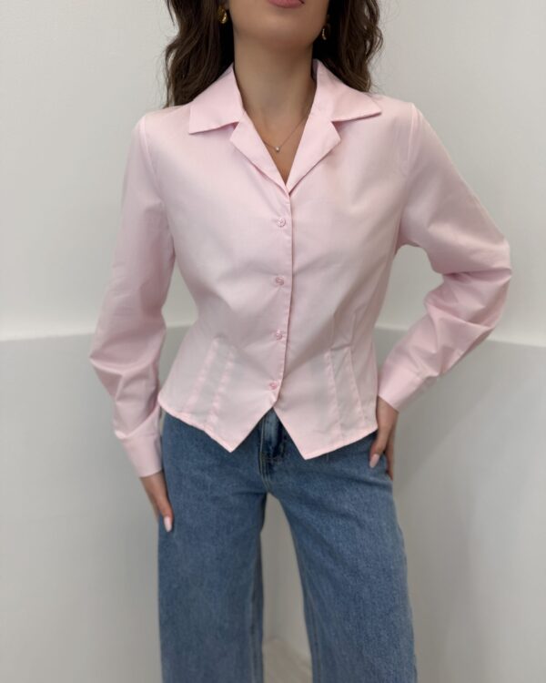 Rožiniai įliemenuoti marškiniai