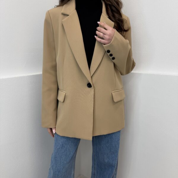 Oversize stiliaus Beige švarkas