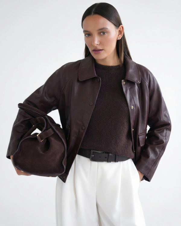 Eco odos rudas švarkas