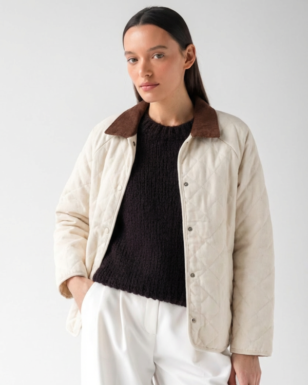 Dygsniuota striukė Beige