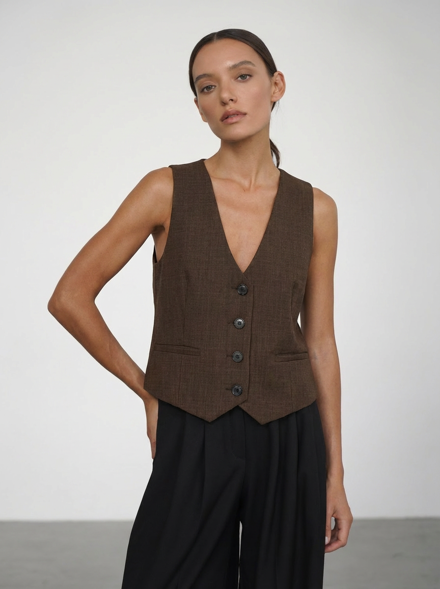 Ruda klasikinė liemenė