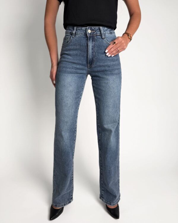 Mėlyni džinsai aukštas liemuo EXTRA LONG