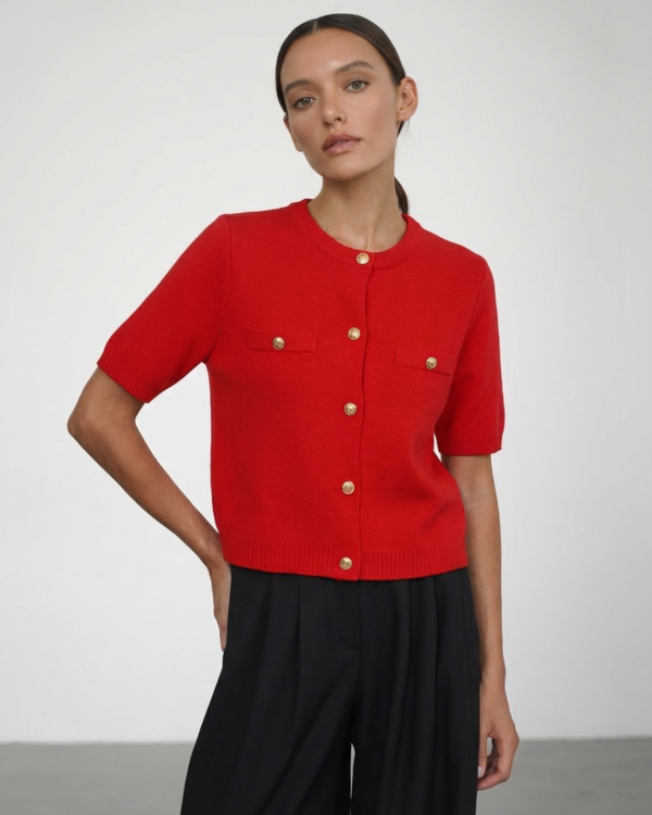 Raudonas megztinis su sagomis Felita