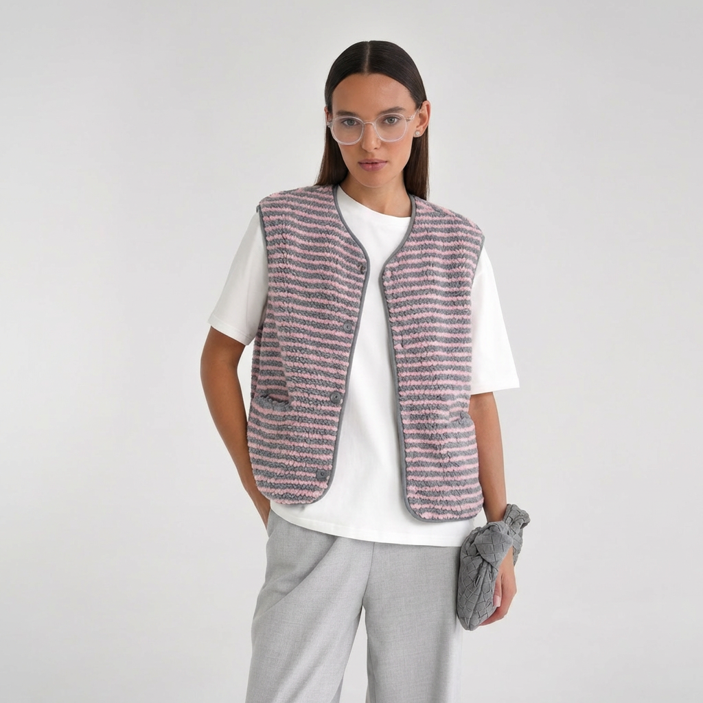 Pilka dryžuota liemenė