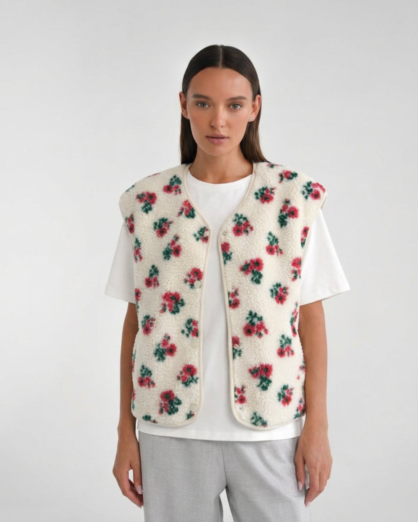 Gelėta teddy liemenė