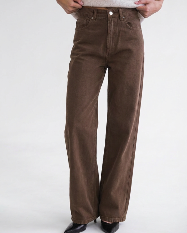 Rudos spalvos džinsai Wide leg