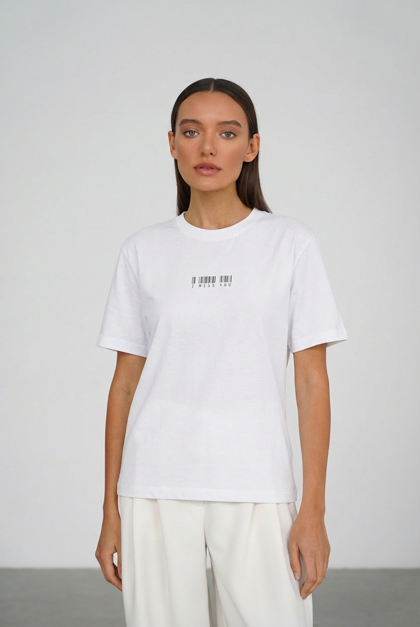 Balti marškinėliai I MISS YOU