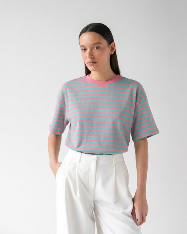 Oversize stiliaus medvilniniai marškinėliai Vert