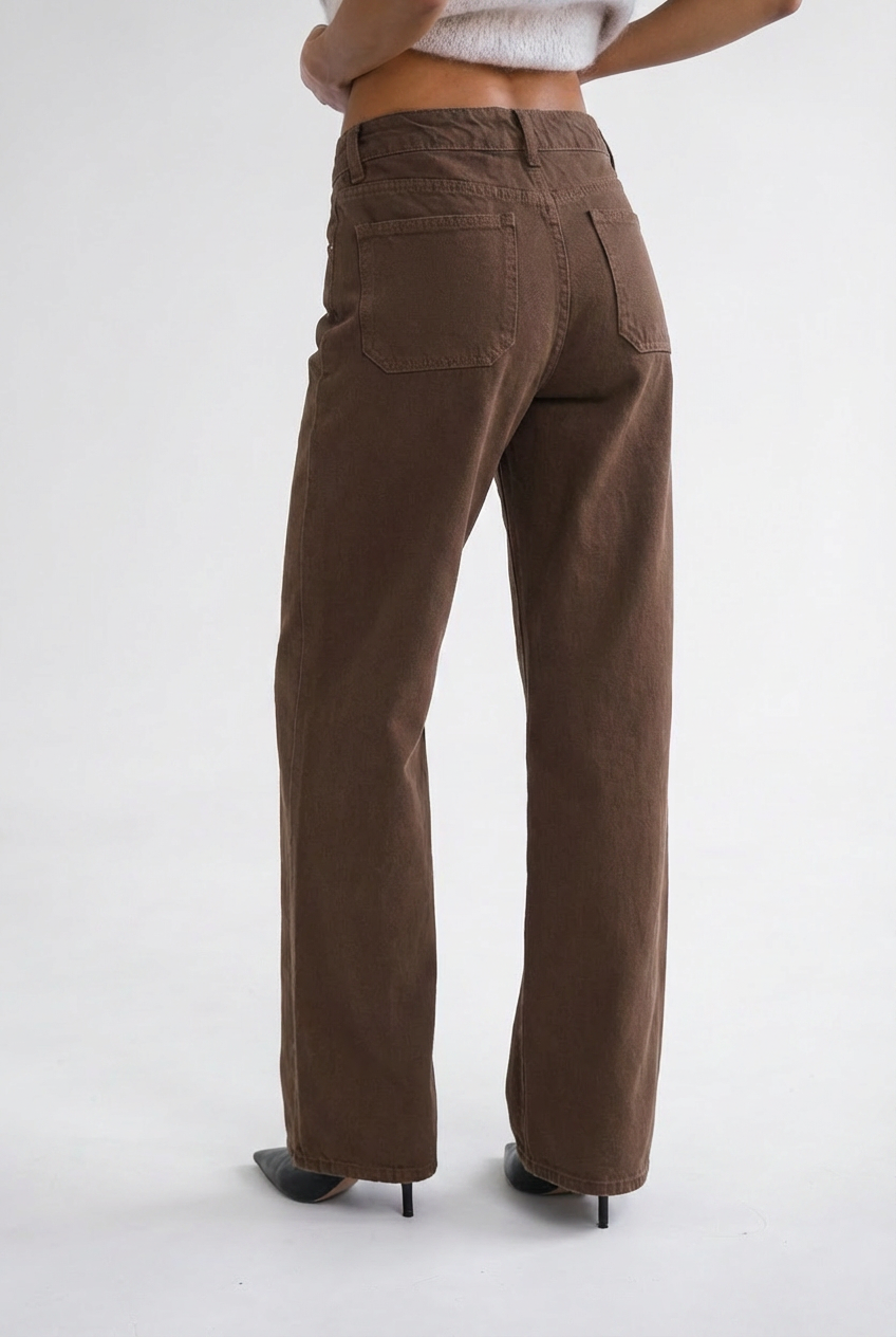 Rudos spalvos džinsai Wide leg - Image 2