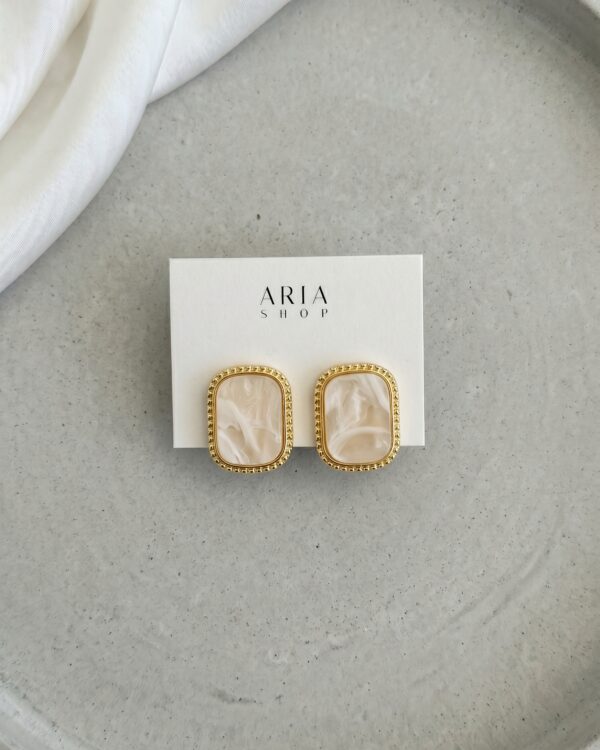 Marble auskarai Cream