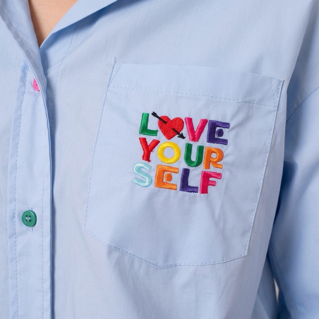 Žydri marškiniai Love Yourself - Image 4