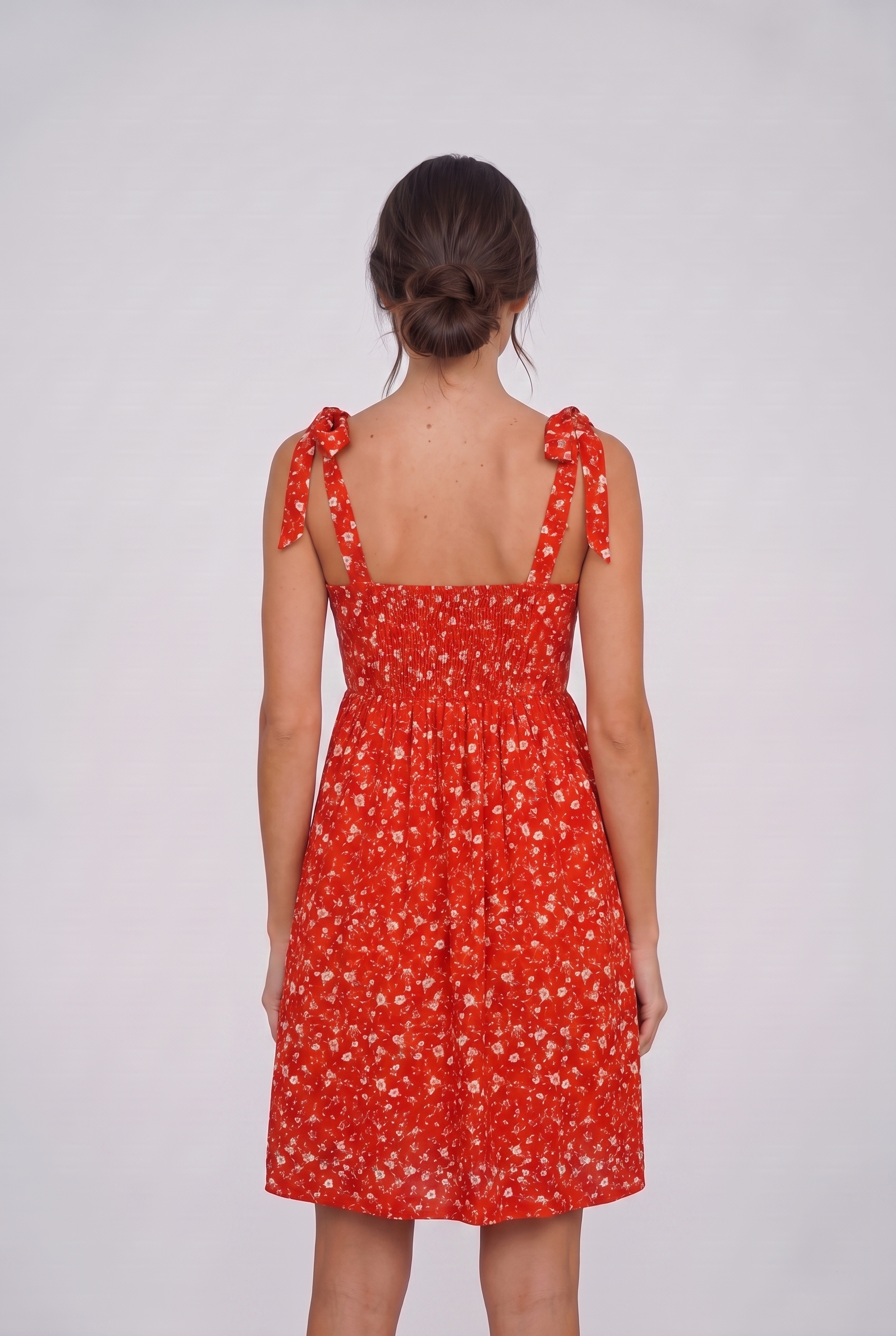 Poppy raudona gėlėta suknelė - Image 3