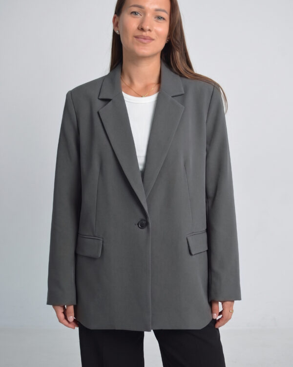 Oversize stiliaus pilkas švarkas