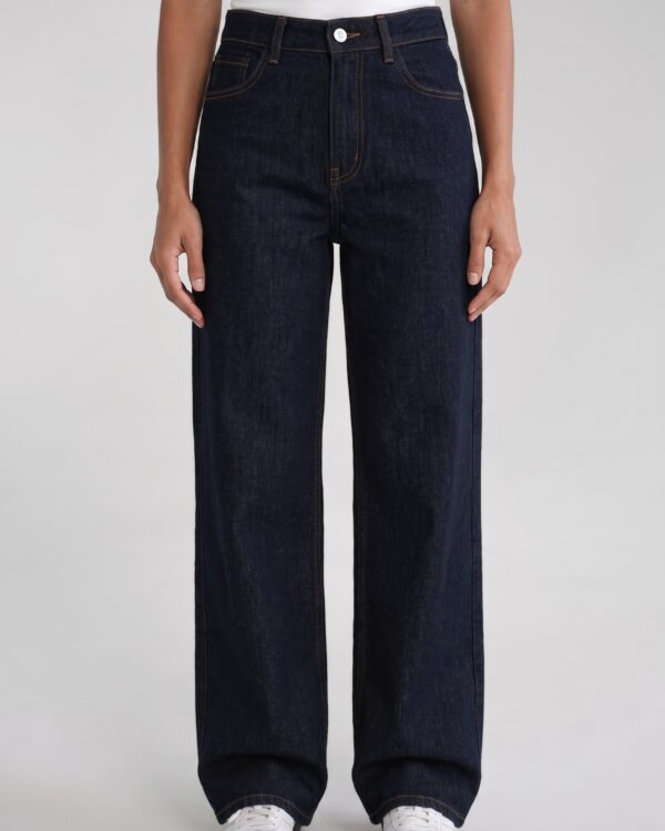 Tamsiai mėlyni Wide Leg džinsai Indigo