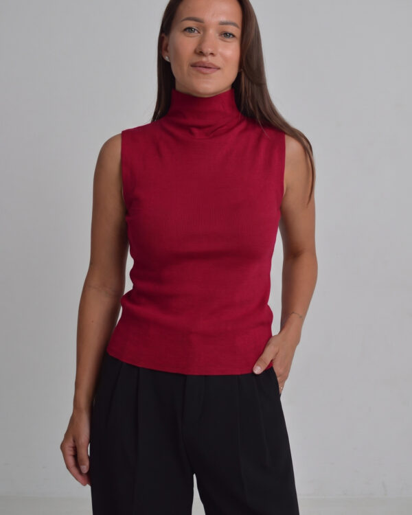 Raudonas megztas topas Ruby