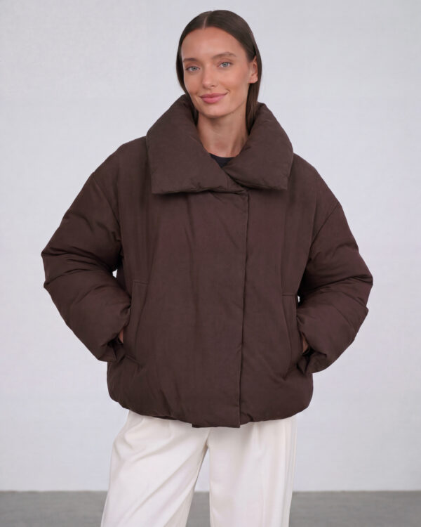 Ruda oversize pūkinė striukė Cocoon